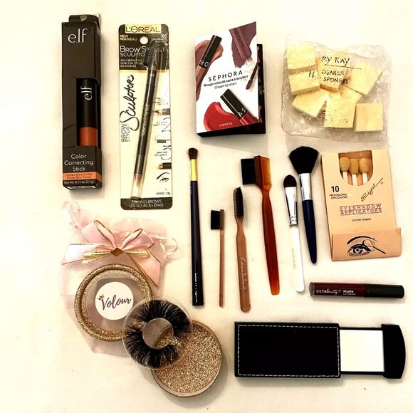 14 +Mix lot of Makeup Cosmetics Fake Eyelashes Mirror Eyebrow Pencil Applicators - Picture 14 of 14